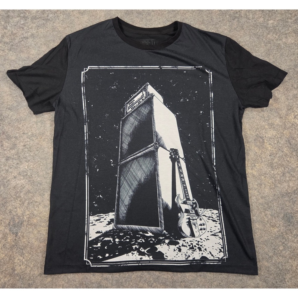 Guitar Amp on Moon Space Rock Large Shirt